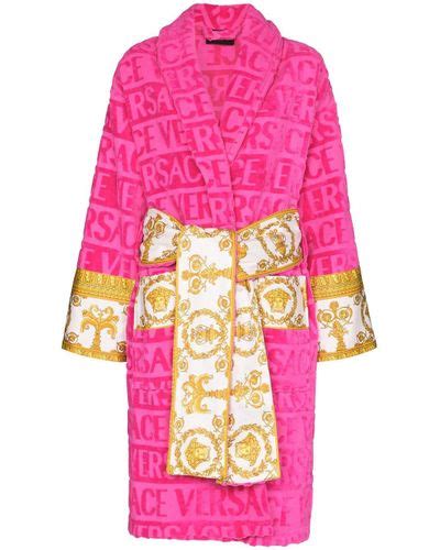 versace robe women's pink